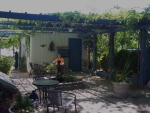 Our Pet friendly courtyard. Patio area at our BC
                  accommodation rental facility