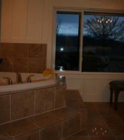 Our soaker tub for 2 overlooking the
                            lake